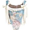 TRIGLICOLEUM Corsetto da donna, per via addominale, medievale, corpetto con lacci, top shapewear, #01 azzurro cielo., s