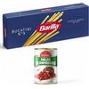 JOYTALY Barilla Pasta di Semola di Grano Duro Bucatini 500g, Confezione da 24 Pacchi Pacco Scorta con Joytaly Polpa di Pomodoro Eccellenze Italiane