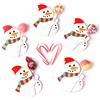 C.X.Y. 100pz Etichetta Decorazione Carta Lecca Lecca Lollipop Chupa Chups Cannuccia Bastoncino Eventi Festa (pupazzo di neve)