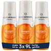 SodaStream Sciroppo 3 x arancione, 1 x bottiglia produce 9 litri di bevanda pronta, preparato in pochi secondi e sempre fresco, 3 x 440 ml