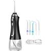 Générique Idropulsore elettrico portatile, irrigatore portatile senza fili da 300 ml, ricarica USB, 5 ugelli, 5 modalità di impulso, impermeabilità IPX7, un clic per rinnovare la salute orale