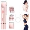 Kouamor Rasoio per il corpo 2 in 1 per zona bikini, rasoio elettrico liscio 2 colori, rasoio elettrico per gambe e braccia da donna, ricaricabile tramite USB, indolore, rasoio elettrico per zona bikini,