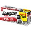 Energizer Max Energizer - Max, confezione da 18+6 batterie AA 1,5 V, più potenza e lunga durata per uso quotidiano, senza solfatazioni e mantiene carica 10 anni