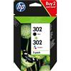 HP Deskjet 3632 - Cartucce d'inchiostro originali HP302, confezione multipla F6U65AE, X4D37AE, 1 x nero F6U66AE, 1 x Color F6U65AE