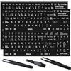 Lechengjia 2 Pcs Adesivo Di Sostituzione Delle Lettere Della Tastiera Spagnolo Con spazzola per la pulizia e pinzette Per Qualsiasi Tastiera Standard, Computer Portatile(Layout Spagnolo, Opaco)