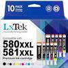 LxTek PGI-580XXL CLI-581XXL - Cartucce di inchiostro compatibili per Canon 580XXL 581XXL per TS6150 TS6151 TS6250 TS6251 TS8150 TS8151 TS8250 TS8252 TS8350 TS9150 TR75550 TS750 705 TR. 8550 (10
