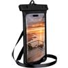 ONEFLOW Beach Bag per Honor 400 Lite, custodia impermeabile con touch e fotocamera finestra, custodia subacquea, per viaggi, nuoto con cinturino e nastro per tracolla, colore nero