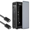 WAVLINK 40 Gbps M.2 Dual Bay NVMe Enclosure, alloggiamento SSD NVMe con ventola di raffreddamento, compatibile con Thunderbolt 5/4/3, USB 4/3.2/2.0, UASP e TRIM, clonazione offline, fino a 3300 MB/s