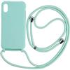 Ququcheng Cover Compatible con iPhone XS Max,Cellulare Girocollo Custodia con Cordino TPU corda Silicone Case Bumper per iPhone XS Max Custodia-Verde