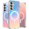 Nshkeji Cover per Samsung Galaxy S26 Plus Custodia con Mag-Safe Antiurto con Effetto Iridescente Opaca Retro Rigida PC Protezione Custodia Anti Graffio Cover per Samsung Galaxy S26 Plus Case
