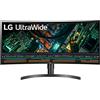LG 34WN80C Monitor 34 QuadHD UltraWide Curvo 21:9 LED IPS HDR, 3440x1440, 1 Miliardo di Colori, HDMI 2.0, Display Port 1.4, USB-C, USB Hub, Uscita Audio, Altezza Regolabile, Flicker Safe, Nero