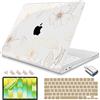 Teryeefi Custodia per MacBook Neo 13 2026 A3404 (chip A18 Pro), custodia rigida in plastica con adattatore di tipo C, copertura per tastiera e pellicola protettiva, fiore dorato