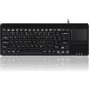 Perixx PERIBOARD-515 H Plus Tastiera con Touchpad - USB - con Filo - con 2 Porte USB Hub - US English Layout