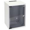 HMF 63409-07 Armadio di rete, armadio server 10 pollici | 9 U | profondità 300 mm | completamente assemblato | porta in vetro | grigio chiaro