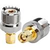 ACONRFTOL Adattatore SMA a UHF SO239, Connettore Coassiale SMA Maschio a UHF Femmina per Antenna, SDR, Radio Portatili, Radio Amatoriali, Radio CB, 2 Pezzi