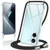 Coiwxmoi Cover per Xiaomi Poco X8 Pro 5G con Cordino 6,59,Trasparente Custodia con Laccio Tracolla Corda Catena Cinghia,Ultra Morbido Silicone TPU Antiurto Case per Xiaomi Poco X8 Pro 5G, Nero