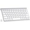 PINKCAT Tastiera wireless, Tastiera Bluetooth &2.4G Layout Italiano QWERTY con tasti multimediali, adatta per PC, laptop, Mac OS, Macbook pro/air, Windows (Argento)