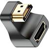 SHANFEILU Adattatore HDMI 2.1 a forma di U Adattatore HDMI maschio a femmina standard HDMI tipo A UHD 3D 8K@60Hz Angolo di 180 gradi verso in alto per proiettore portatile TV PC