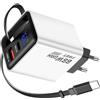 Truhuova 65 W GaN 3 in 1 Caricatore USB C con cavo, 65 Watt con cavo di ricarica USB-C retrattile 80 cm, USB C + porta USB A, caricatore con cavo estraibile per iPhone, Galaxy, Switch - Bianco