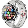 JINSHANGZI H19 4G Full Netcom Smartwatch Android 9.0 with 1.95 inch Amoled Screen 900W Rotating Camera GPS WiFi Smart Watch Men (4GB 128GB,Silver)