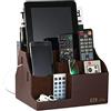 EZR Life - Supporto per telecomando all-in-one, in pelle, per cellulari, tablet, libri, occhiali (8 scomparti, fino a 14 telecomandi)