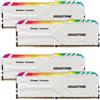Gigastone 【RGB DDR4 RAM】GIGASTONE Game TURBO 64GB Kit(4x16GB) DDR4 3200MHz PC4-25600 CL 16-18-18-40 XMP 2.0 AMD Ryzen 1.35V UDIMM 288pin Unbuffered Non ECC Ideale Desktop alta prestazione Memoria-Bianco
