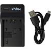 vhbw USB Caricabatterie compatibile con Sony Handycam DCR-HC22E, DCR-HC23, DCR-HC23E, DCR-HC24, DCR-HC24E, DCR-HC27, DCR-HC27E fotocamera