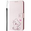 BLOTECH Custodia Galaxy A32 4G Cover Portafoglio,for Samsung Galaxy A32 4G Custodia 3D Pittura Colorata Wallet Case Retro a Libro Protettiva con Corda Custodia Magnetica Leather Flip Cover,Gatto carino
