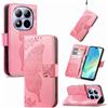 JIUNINE Custodia Protettiva per Redmi Note 15 Pro 5G, Cover Libro PU Pelle Antiurto Portafoglio con Design Farfalle 3D, Slot per Carte, Supporto Stand Regolabile, Chiusura Magnetica, Rosa