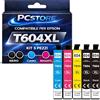 PcStore Cartucce Compatibili Epson 604XL Multipack 5 Pezzi (2 Nero + Ciano Magenta Giallo) - Alta Capacità - per Epson XP-2205 XP-3200 XP-3205 XP-4200 XP-4205 WF-2930DWF WF-2935DWF WF-2950DWF