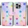 KENHONER Cover Compatibile con iPhone 16 Pro Max, Premium Pelle PU Portafoglio Flip Libro Custodia per iPhone 16 Pro Max [Protezione Completa] - impronta