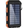 Lizeboyi Power Bank Solare 20000mAh, Caricatore Portatile Doppia USB, Torcia, Impermeabile, Antipolvere, anti-shock, b-ussola, Moschettone Per Campeggio Emergenza
