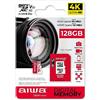 AIWA MSDV30-128GB, Scheda Micro SD MSDV30 128GB, MicroSDXC, con Adattatore U3, A2, SDXC, IP57, 90 Mbps