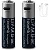 Generic 2 Pezzi 1,5V AA 3400mWh Litio Batteria Ricaricabile, 1,5Volt Doppia A Lithium 2200mAh Batterie per Telecomando/Controller/Radio, 2 in 1 USB-C Ricarica Cavo, 2 Ore Ricarica Rapida, 1200 Cicli