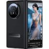 TECSHINE Custodia del Cellulare per HONOR Magic V5, Cover per Telefono in Pelle per Magic V 5, Protezione Cerniera del Telefono -Nero