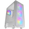 Mars Gaming MARSGAMING MC-AIR, Case Gaming ATX, 4x Ventole FRGB Rainbow 120mm, Pannello Frontale Mesh, Finestra Laterale in Vetro Temperato, Semitorre PC Doppia Camera, Supporto Raffreddamento a Liquido, Bianco
