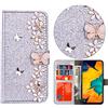 BLOTECH PU Diamante Glitter per Motorola Moto G15 3D Bling Bling Glitter Brillantini Brillante Argenteo Custodia Case Libro Leather Flip Protettiva Portafoglio, ID Slot per Scheda, Cover Phone