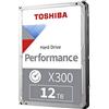 Toshiba X300 HDWR21CXZSTA - Hard disk interno da 3,5 per prestazioni e gaming, 12 TB, CMR SATA, 6 GB/s, 7200 giri/min, 256 MB di cache