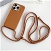 Hadwii Custodia per iPhone 14 Pro Max con Cordino Antiurto Cover Sottile Morbido Silicone con Laccio Collana Tracolla Regolabile Case per iPhone 14 Pro Max, Marrone