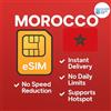Generico Morocco eSIM High Speed Data Supports Hotspot 30 Days 3-20GB Email Delivery (5GB for 30 Days)