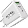 Generic Caricatore USB C - Presa di ricarica rapida da 40 W con 3 porte - Presa USB tipo C Presa di ricarica, adattatore di corrente PD ignifugo per viaggi d'affari uso quotidiano