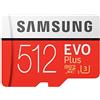 Samsung Memorie MB-MC512GA EVO Plus Scheda microSD da 512 GB, UHS-I U3, Fino a 100 MB/s, con Adattatore SD