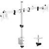 ErGear Supporto per doppio monitor completamente regolabile per 2 schermi fino a 32 pollici, supporta fino a 8 kg ogni braccio, supporto da scrivania, bianco