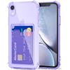Svanove per iPhone XR Custodia con Slot, Trasparente con Porta Carte Fotocamera Case Protettiva, Sottile Protezione Silicone Portafoglio Cover Antiurto Slim Custodia, Viola Lavanda
