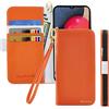 Butnyeoe Cover per Samsung Galaxy A16 4G/A16 5G Case,Custodia Samsung A26 5G Libro,PU Pelle Protettiva Portafoglio Flip/Folio Wallet Case Con Slot per Schede e Magnetica Supporto,Arancia