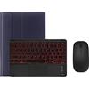 ZKAIAI Custodia con Tastiera per iPad Pro 12.9 2022/2021/2020/2018, QWERTY Retroilluminata Bluetooth Tastiera con Touchpad e Portapenne per iPad Pro 12.9 6a/5a/4a/3a Gen, Blu Navy Con Retroilluminata