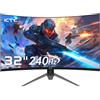 KTC Gaming Monitor 32 Pollici FHD Curvo Monitor, 240Hz, 1ms, 1920x1080, Freesync & G-sync, HVA 1500R Schermo PC, 125% sRGB, Inclinazione Regolabile, VESA, DP1.4/HDMI 2.0 240Hz, USB2.0, H32S17F