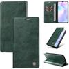 Ttianfa Compatible con Huawei Y5 2019 Cover Pelle Portafoglio con Porta Carte Antiurto Protettiva Magnetica Flip Kickstand Case+2X Pellicola Vetro Temperato-Verde