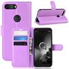 Fertuo Cover Alcatel 1S 2019, Custodia Portafoglio Cover a Libro in Pelle Flip Case con Silicone Bumper, Fibbia Magnetica, Porta Carte, Kickstand, per Alcatel 1S 2019 Smartphone, Viola