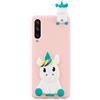 HopMore Silicone Cover per Xiaomi Mi A3 / CC9e Disegni 3D Panda Unicorno Divertenti Gomma Morbido Custodia Xiaomi A3 Antiurto TPU Protettiva Slim Case Bumper Caso Molle - Unicorno Rosa